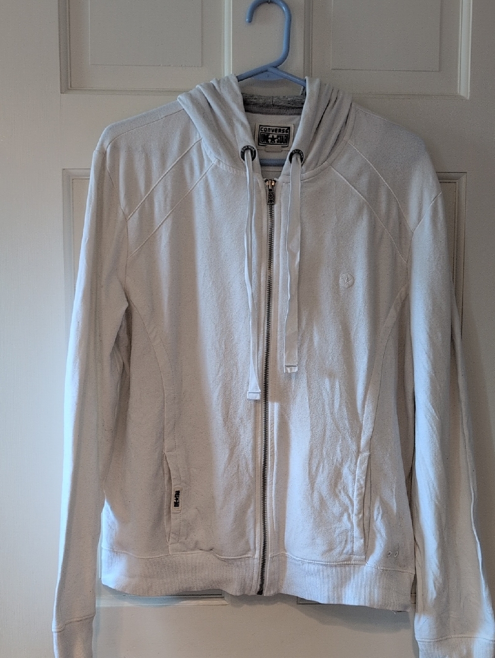 Converse White Full-Zip Hooded Sweatshirt